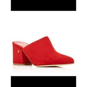 LAURENCE DACADE Womens Red Paris  Areielle Slip On Leather Heeled Mules Shoes 37